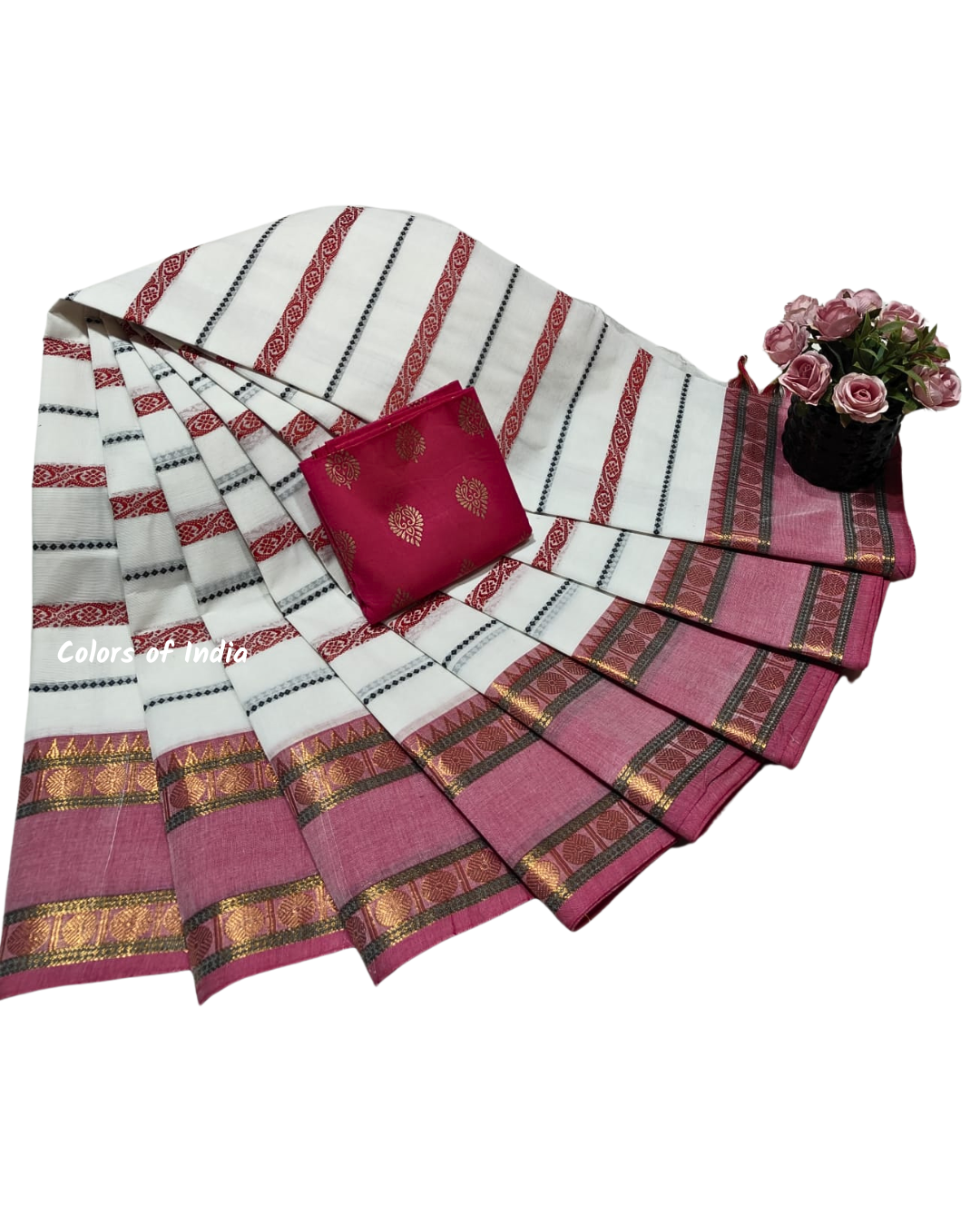 Authentic Kanchi Cotton Saree , Perfect for Every Occasion
