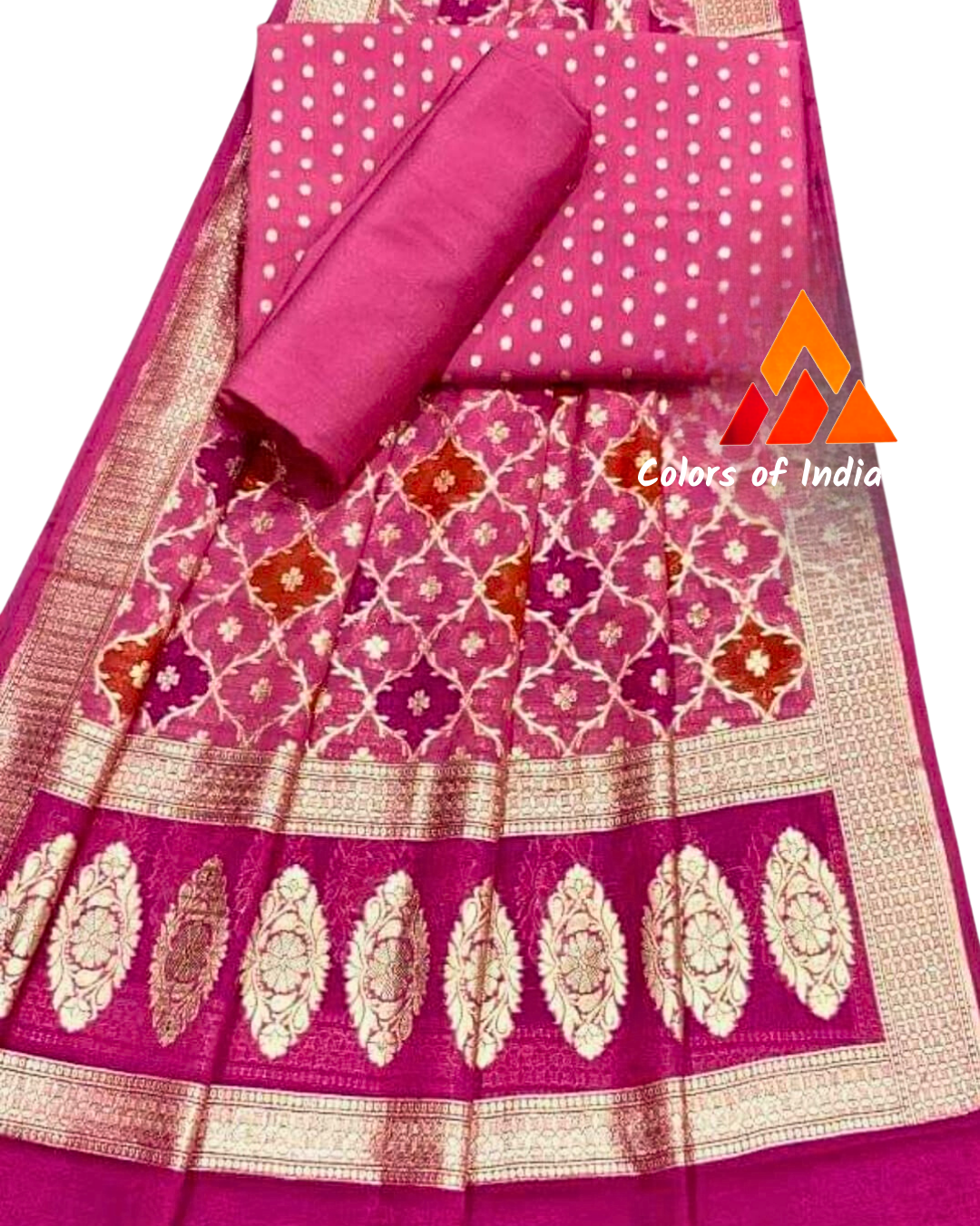 Summer party wear chanderi cotton dress material