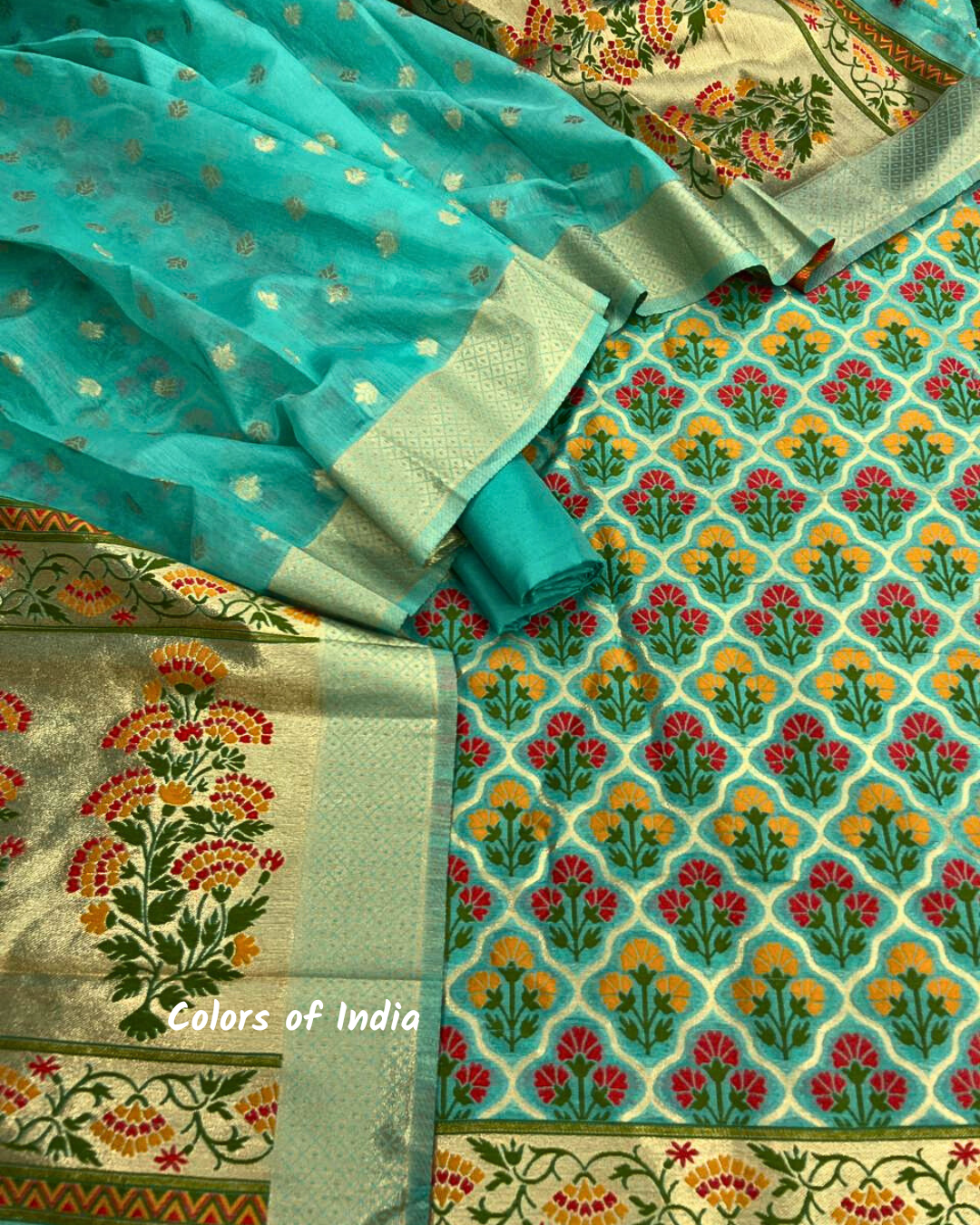 Pure Cotton Banarasi Jamdani Salwar Suit – Multicolor Options