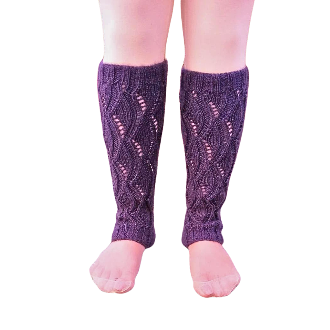 Purple Handknitted Woollen LegWarmers