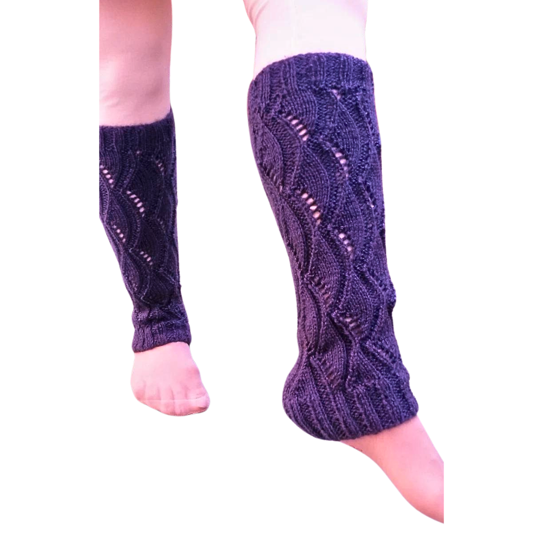 Purple Handknitted Woollen LegWarmers