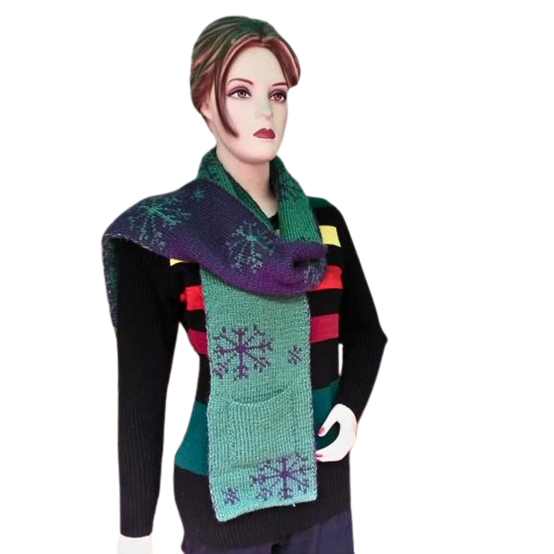 Handknitted Reversible Woollen Scarf / Stole