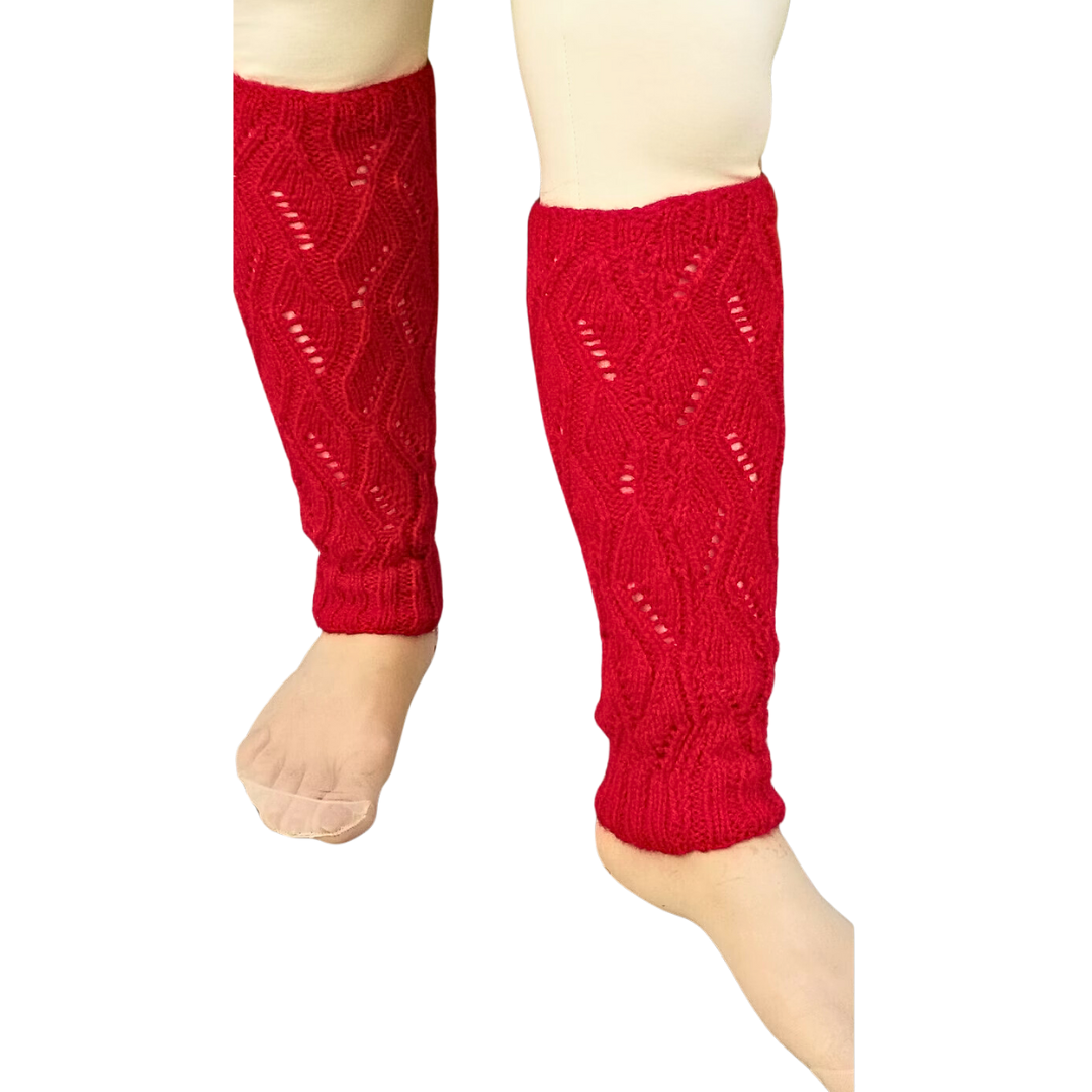 Red Handknitted Woollen LegWarmers