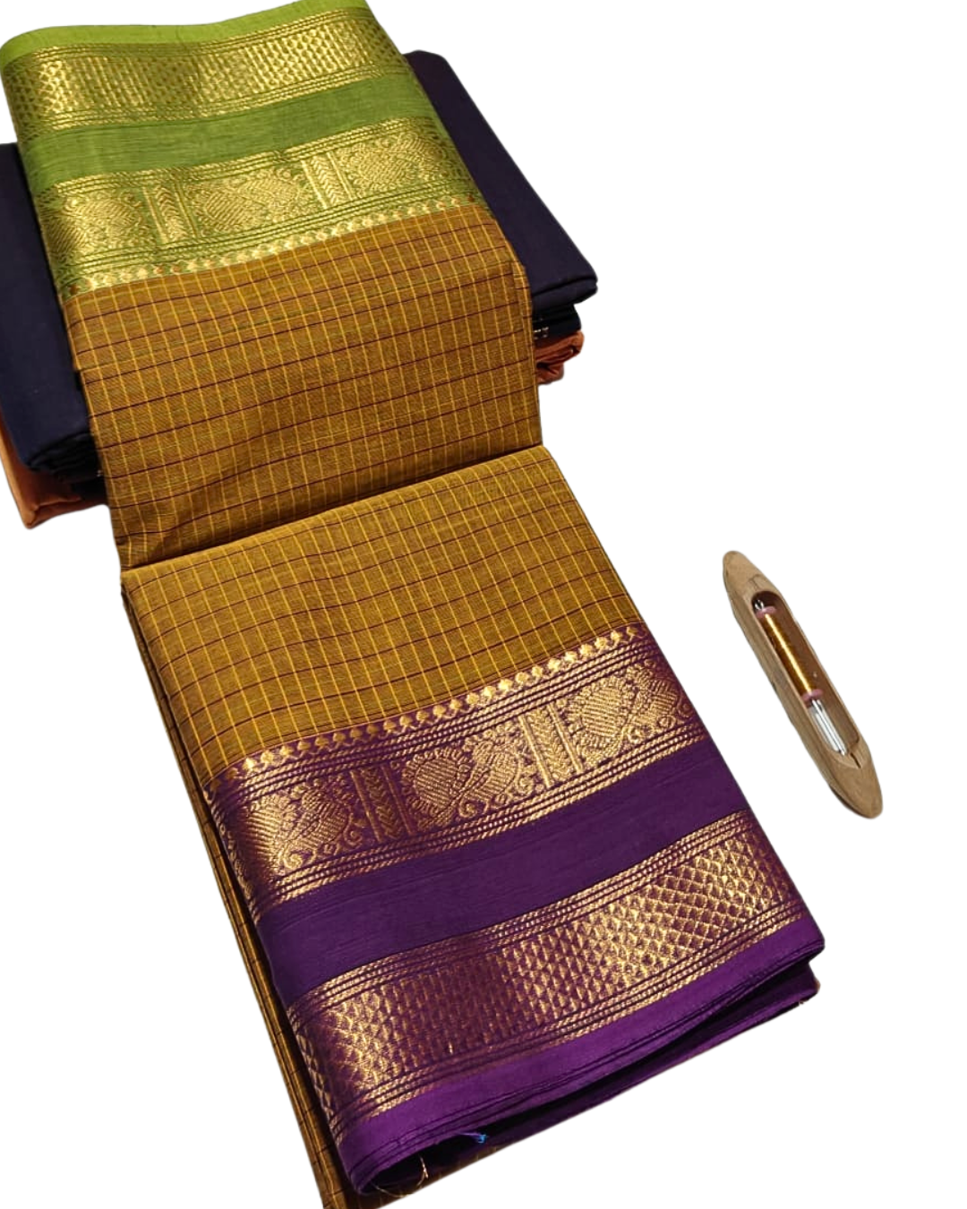 kanchi check saree with border , Cotton sarees for women , Summer saree , Kanchi saree