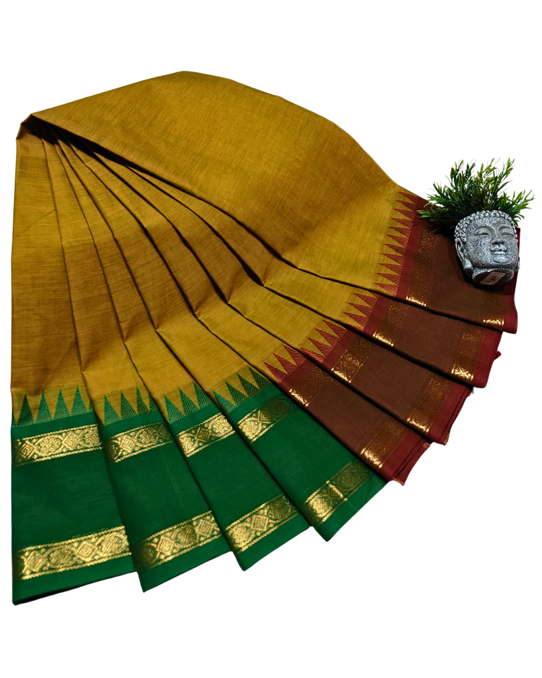 Kanchi cotton sarees with ganga jamuna border