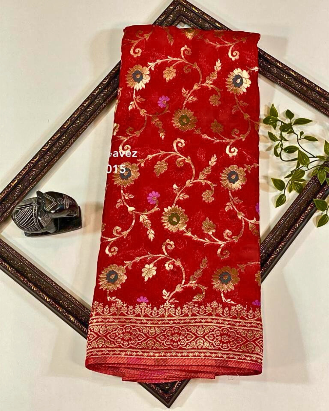 Banarasi semi georgette saree with heavy pallu