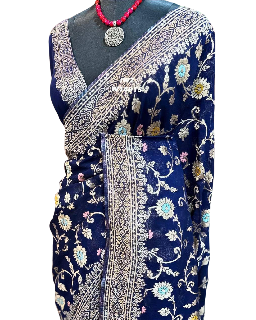 Banarasi semi georgette saree with heavy pallu