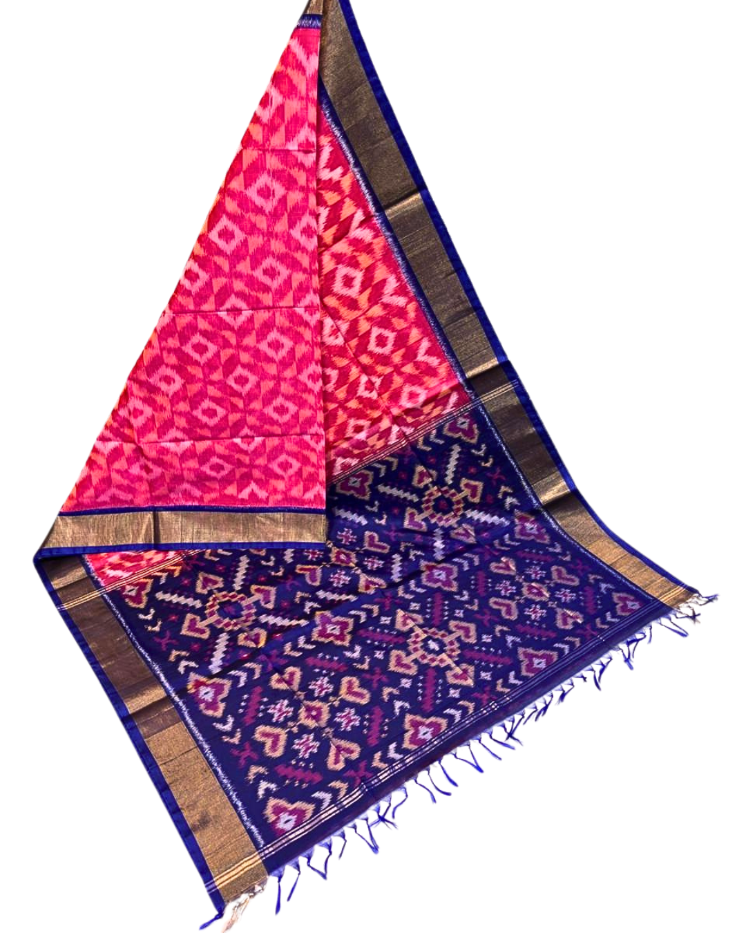 Handwoven Ikat Saree in Silk Cotton Blend | Festive Ethnic Saree