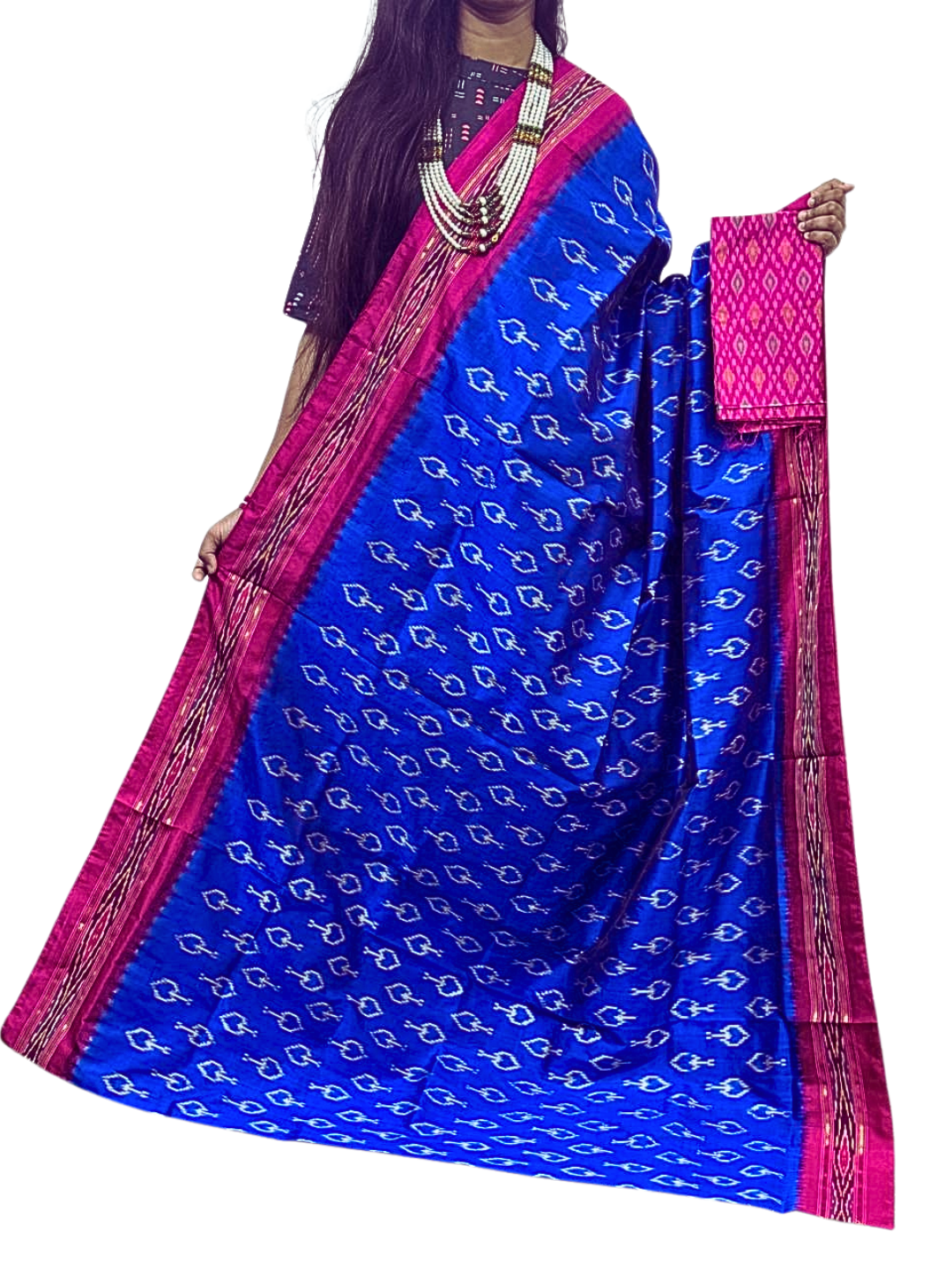 Authentic Ikat Silk Saree | Traditional Ethnic Saree for Weddings & Festivals