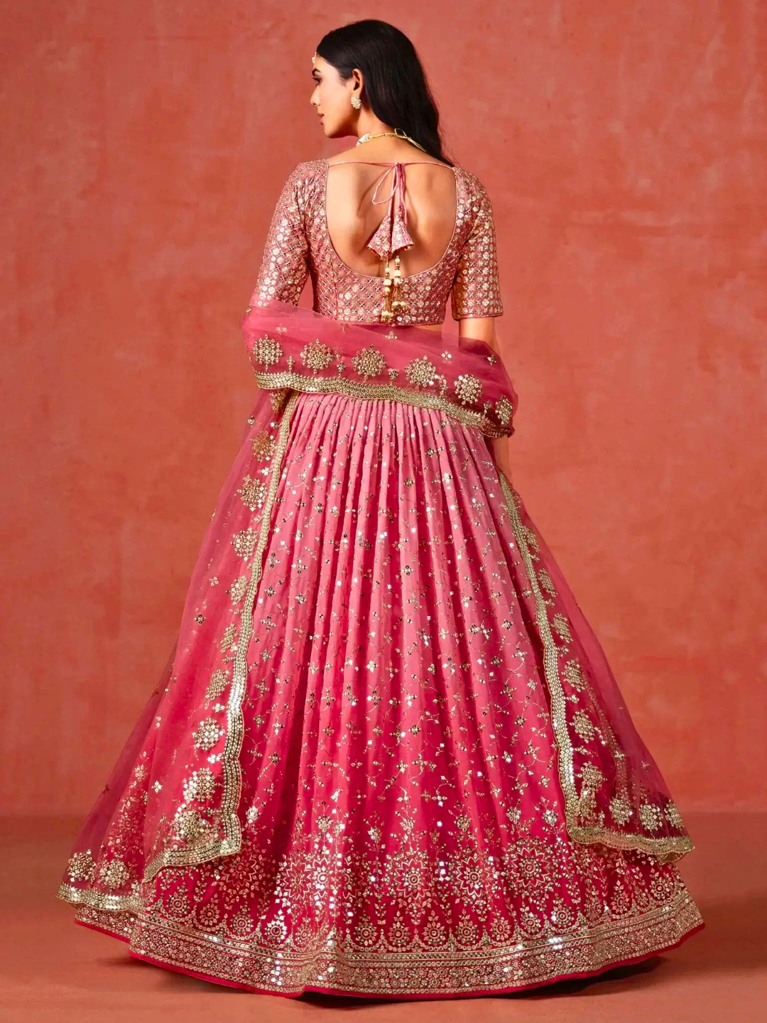 Peach Embroidered Lehenga Choli | Bridal & Festive Party Wear Outfit