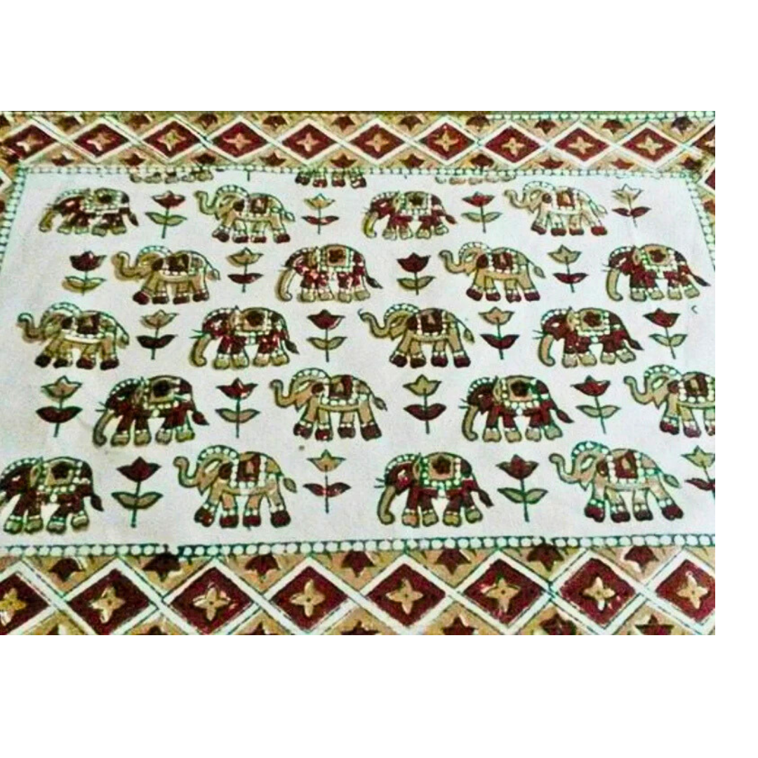 Handblock Printed Placemat & Napkin Set | Unique Handmade Dining Décor