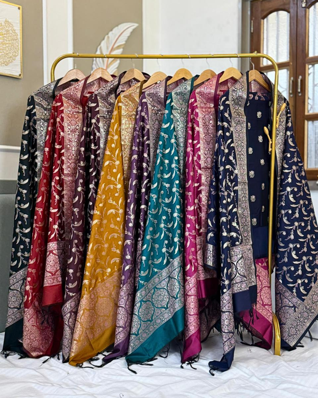 Banarasi Silk Blend Salwar Suit for Women – Festive & Party Wear