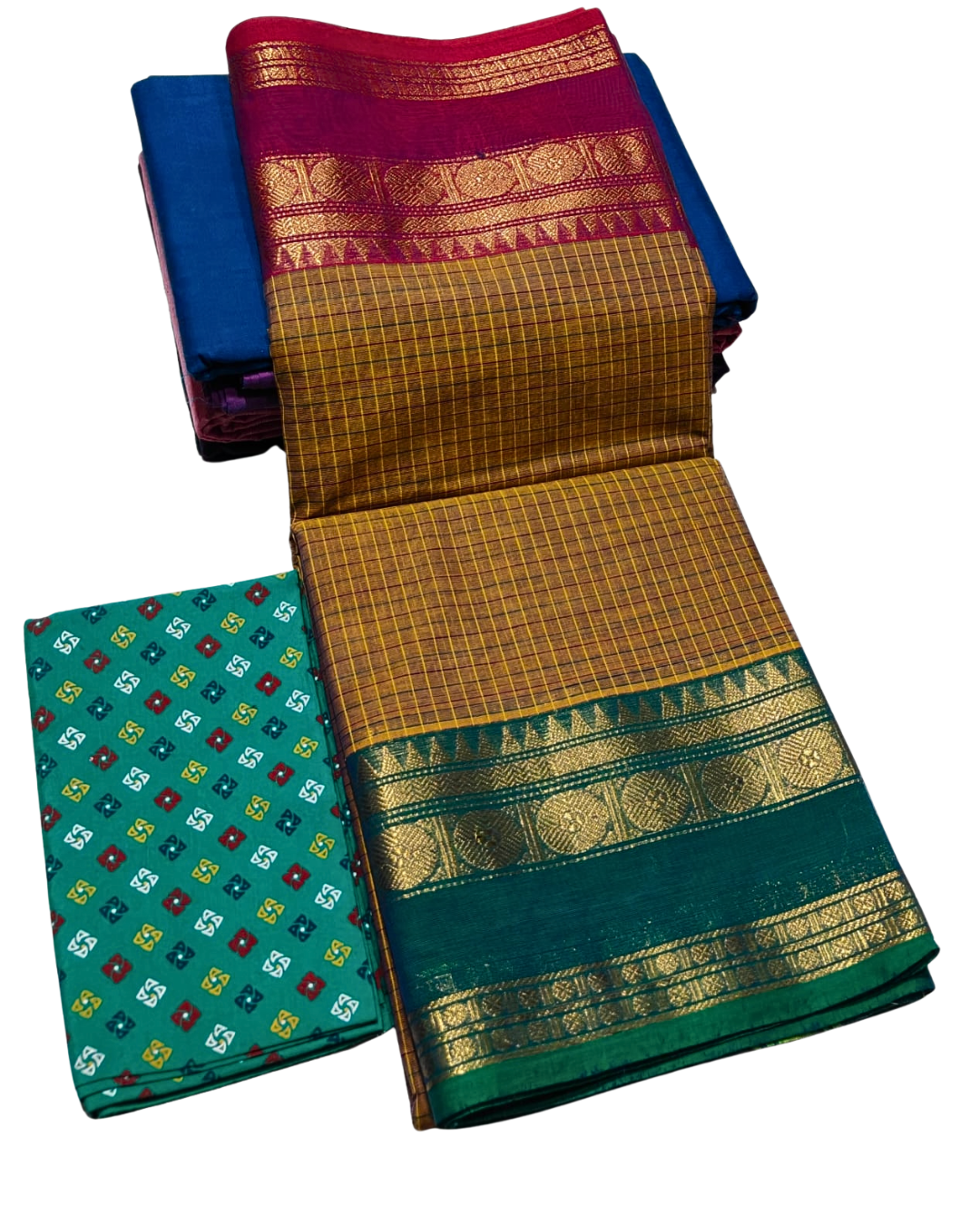 kanchi check saree with border , Cotton sarees for women , Summer saree , Kanchi saree