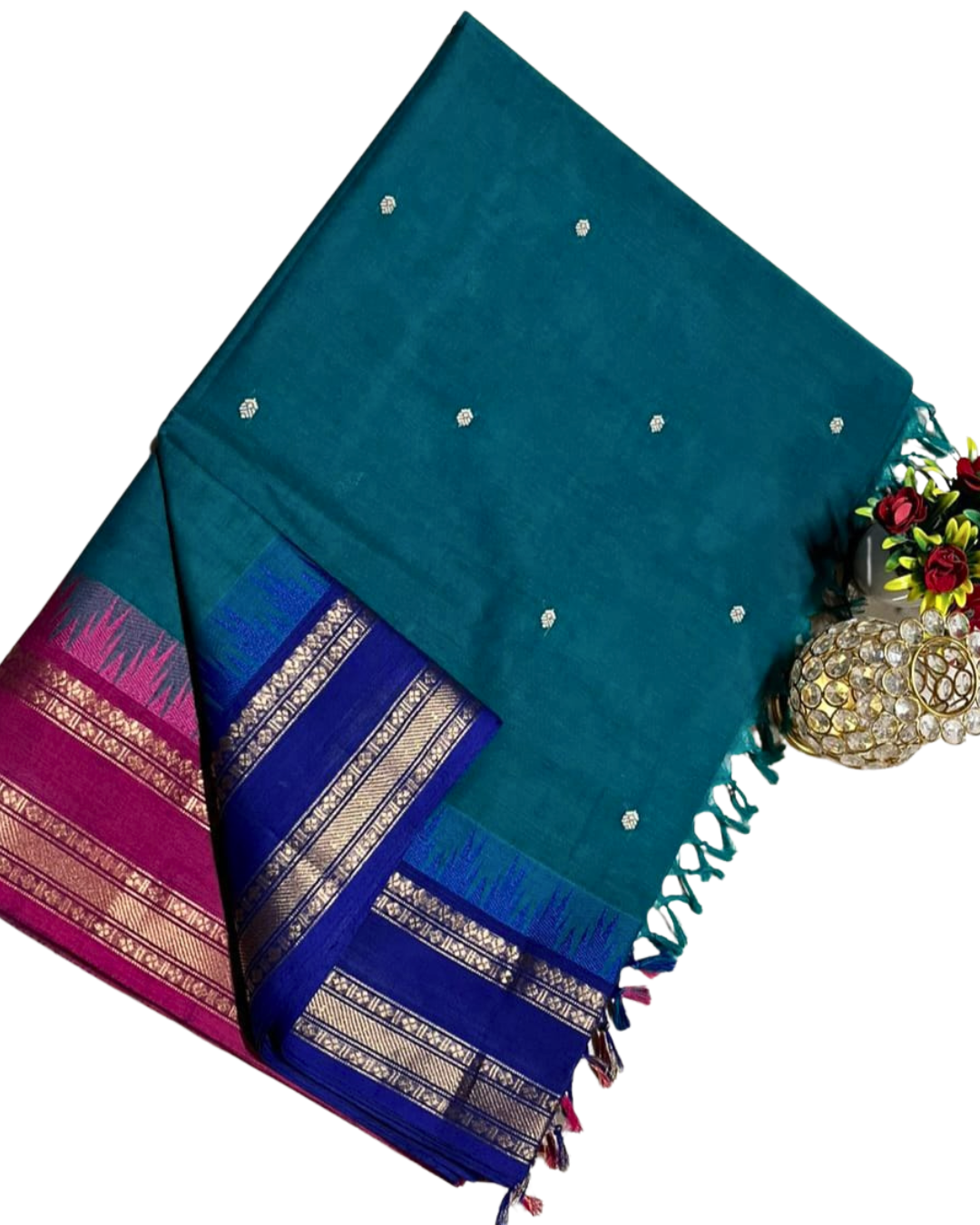 Kanchi cotton sarees with ganga jamuna border