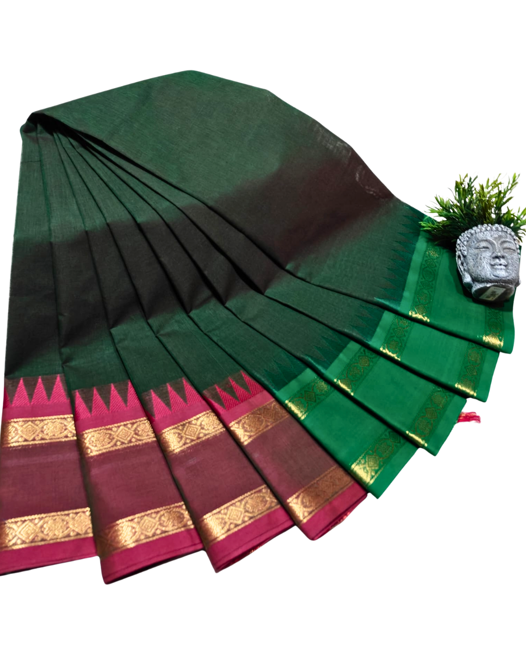 Kanchi cotton sarees with ganga jamuna border