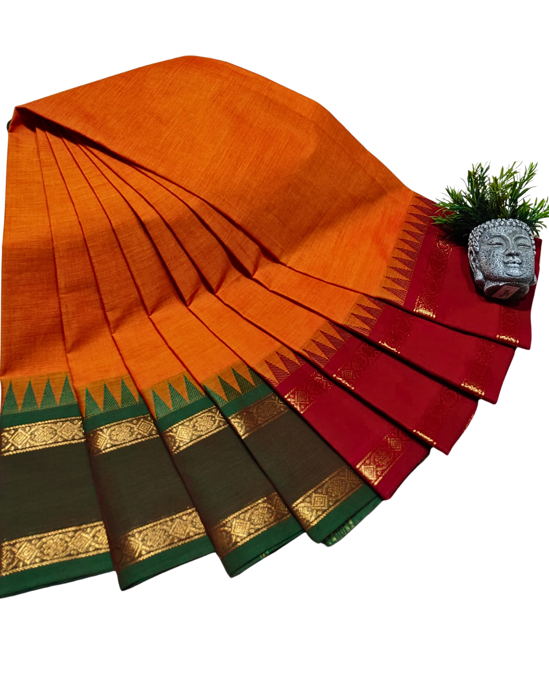 Kanchi cotton sarees with ganga jamuna border