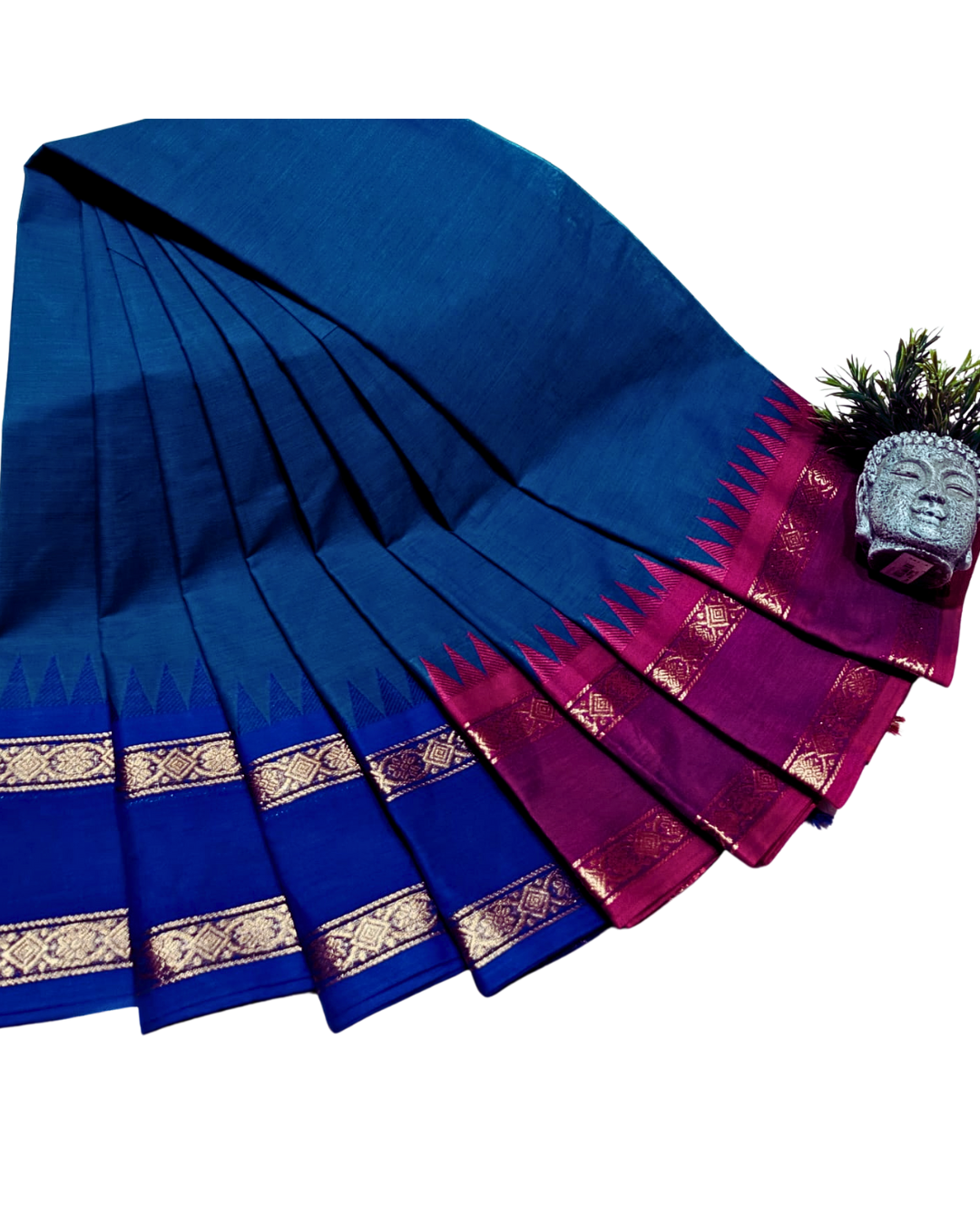 Kanchi cotton sarees with ganga jamuna border