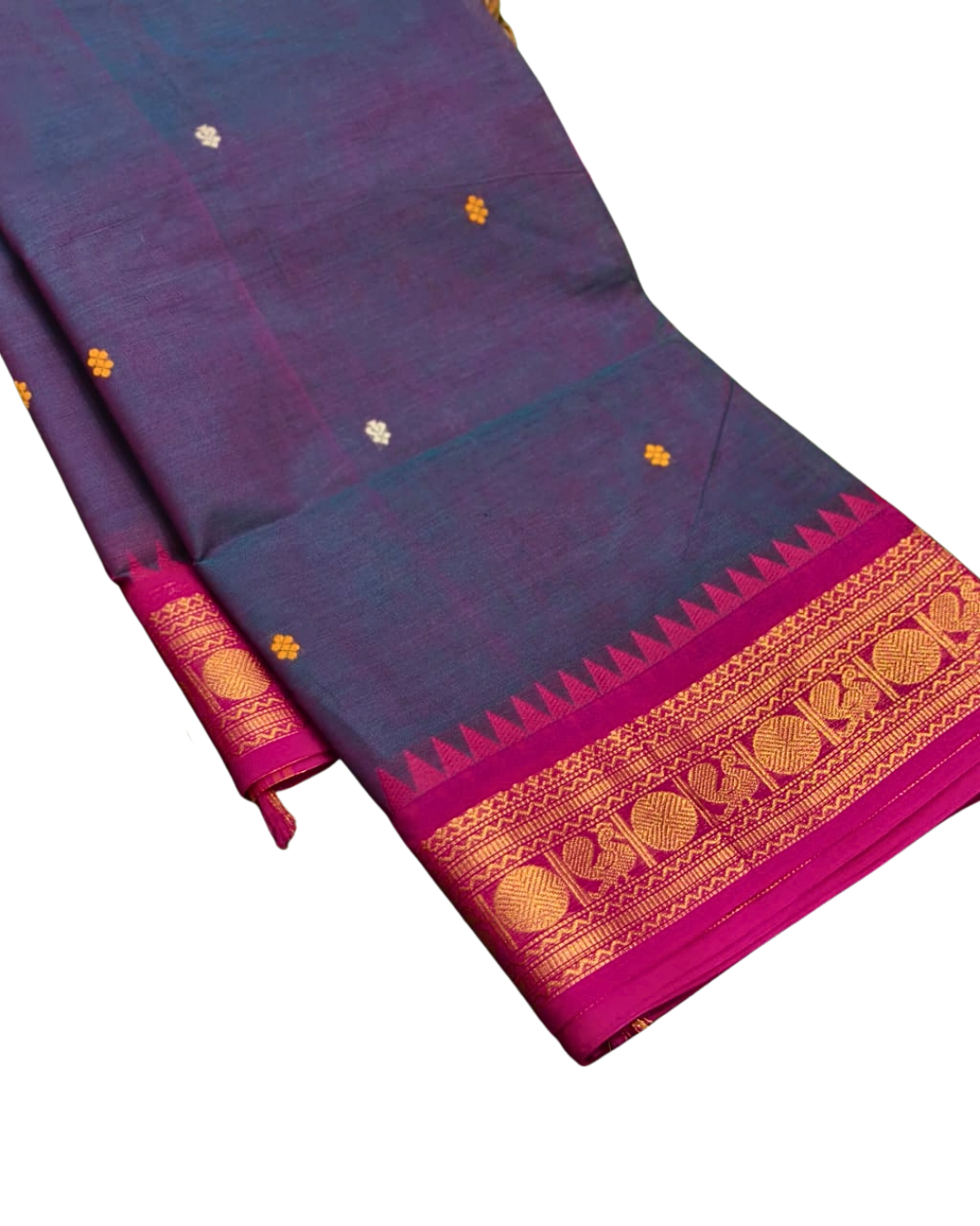 Traditional Kanchi Cotton Saree | Summer-Friendly Saree with Matching Blouse