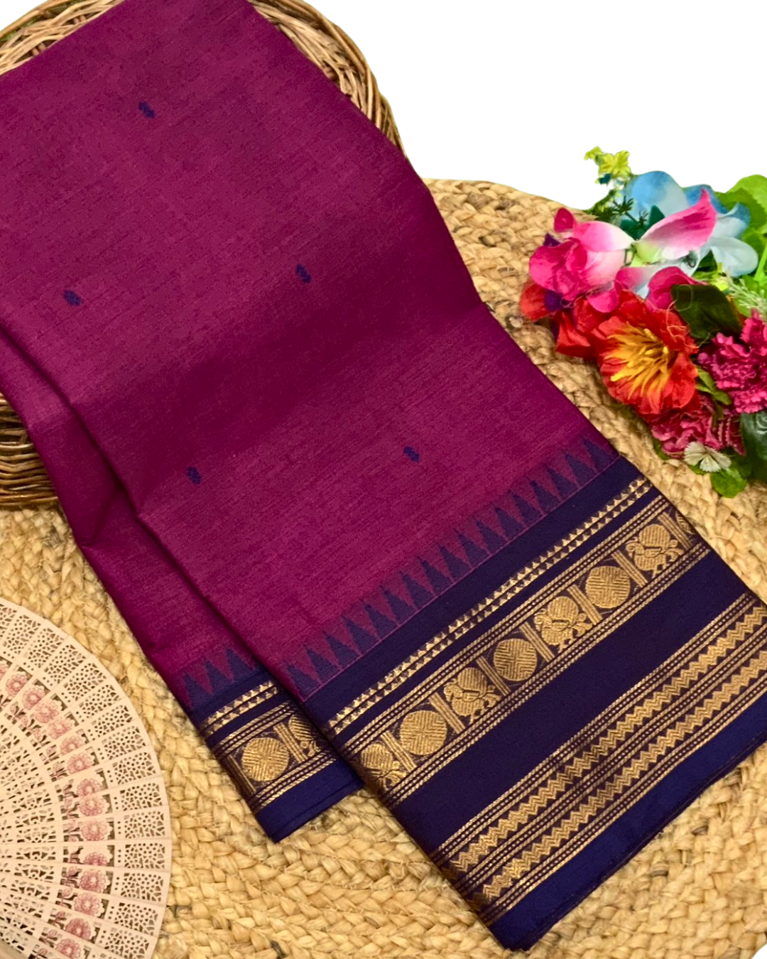 Traditional Kanchi Cotton Saree | Handwoven & Soft Cotton