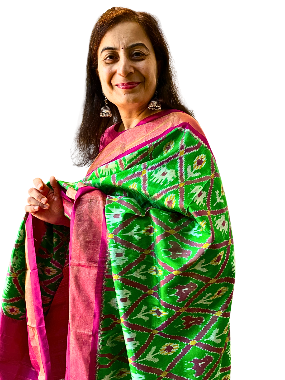 Green silk dupatta , Traditional Festive Dupatta for Women , SILK MARK CERTIFIED