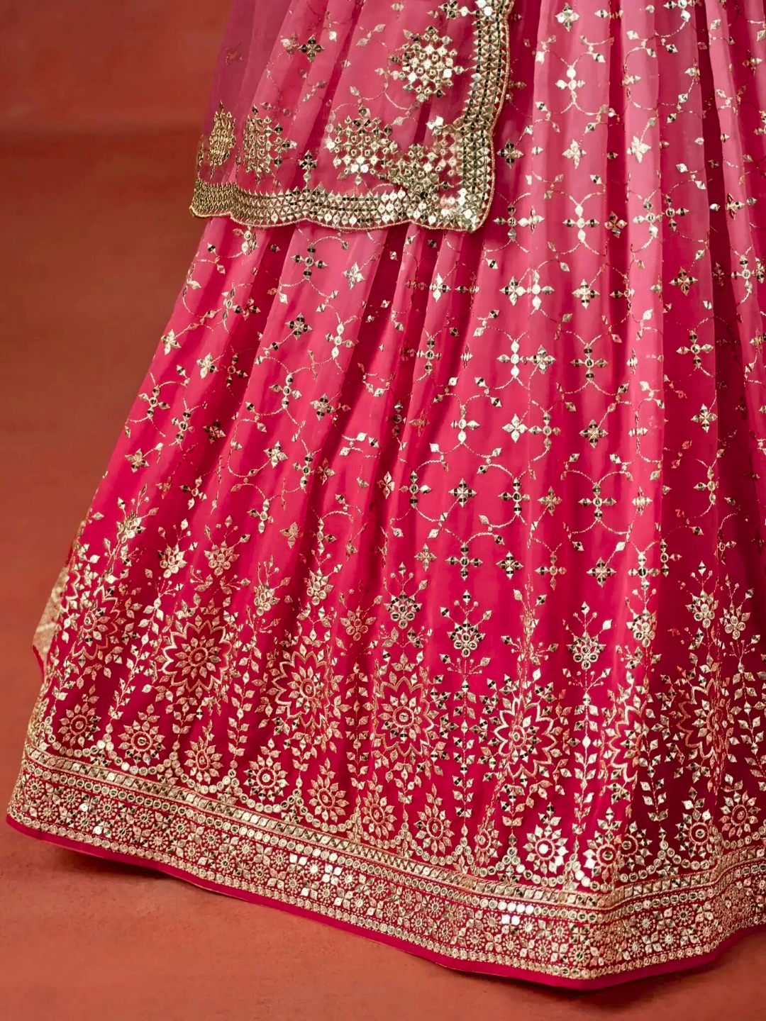 Peach Embroidered Lehenga Choli | Bridal & Festive Party Wear Outfit