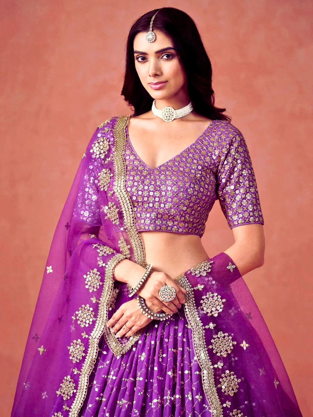 Purple Embroidered Wedding Lehenga Choli | Party Wear & Festive Indian Outfit