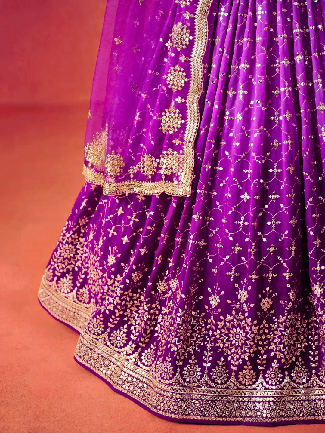 Purple Embroidered Wedding Lehenga Choli | Party Wear & Festive Indian Outfit