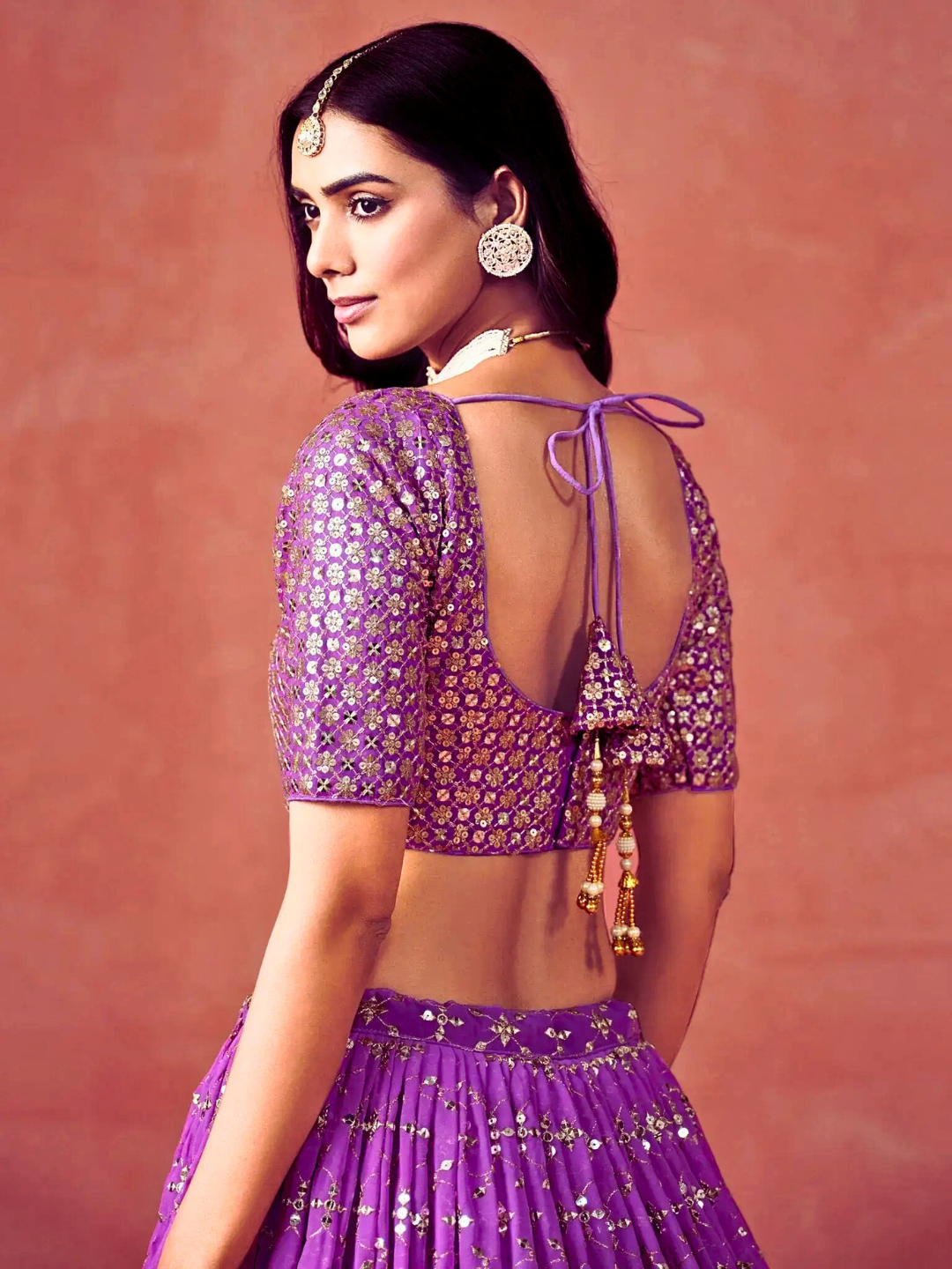 Purple Embroidered Wedding Lehenga Choli | Party Wear & Festive Indian Outfit
