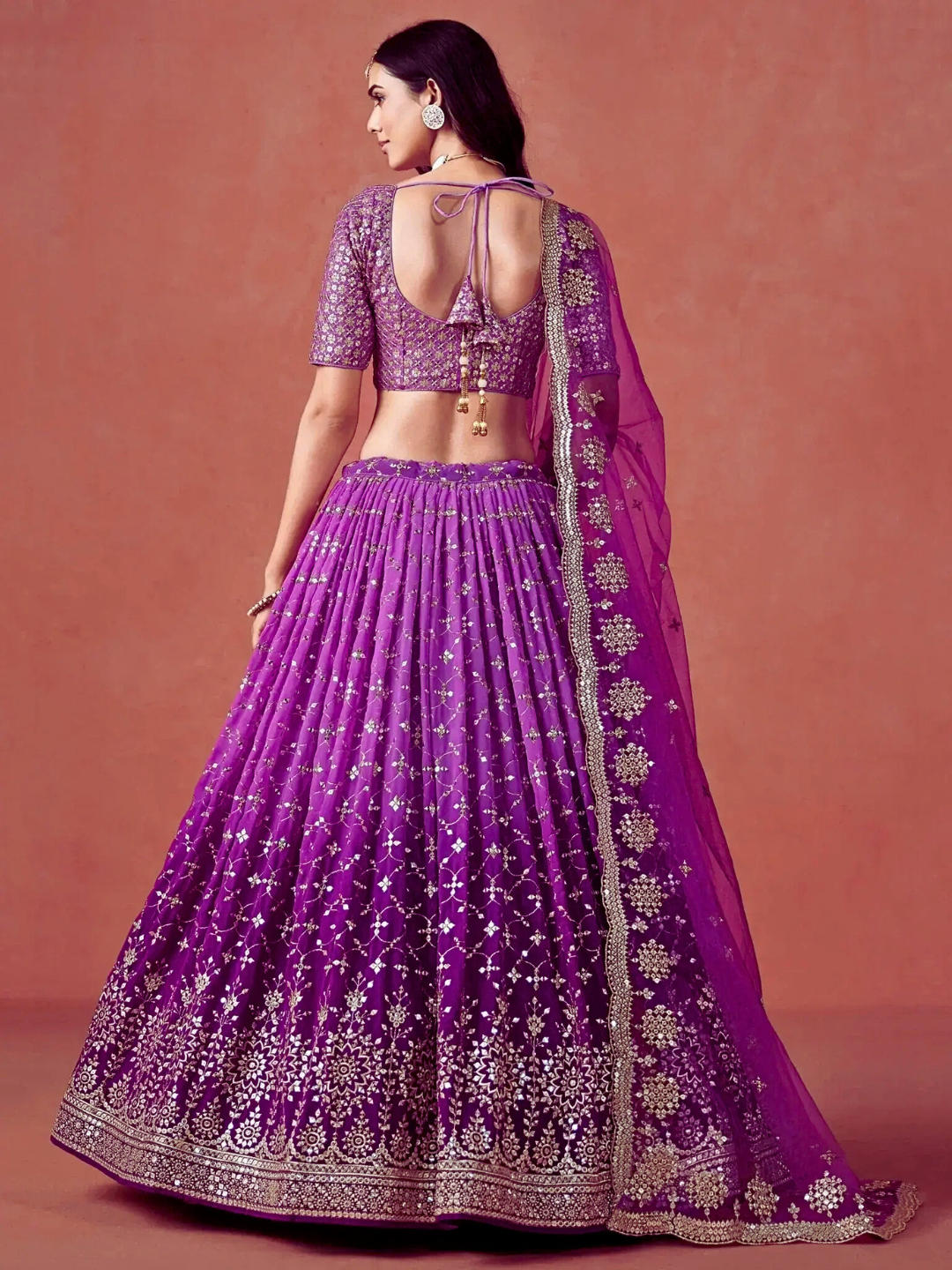 Purple Embroidered Wedding Lehenga Choli | Party Wear & Festive Indian Outfit
