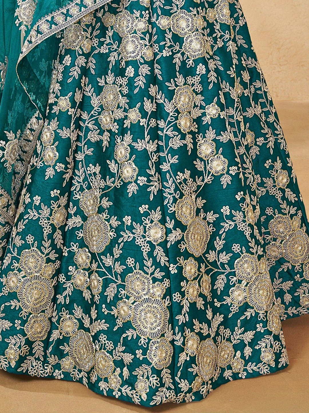 Teal Blue Classic Indian Lehenga Choli – Perfect Attire for Weddings & Special Events