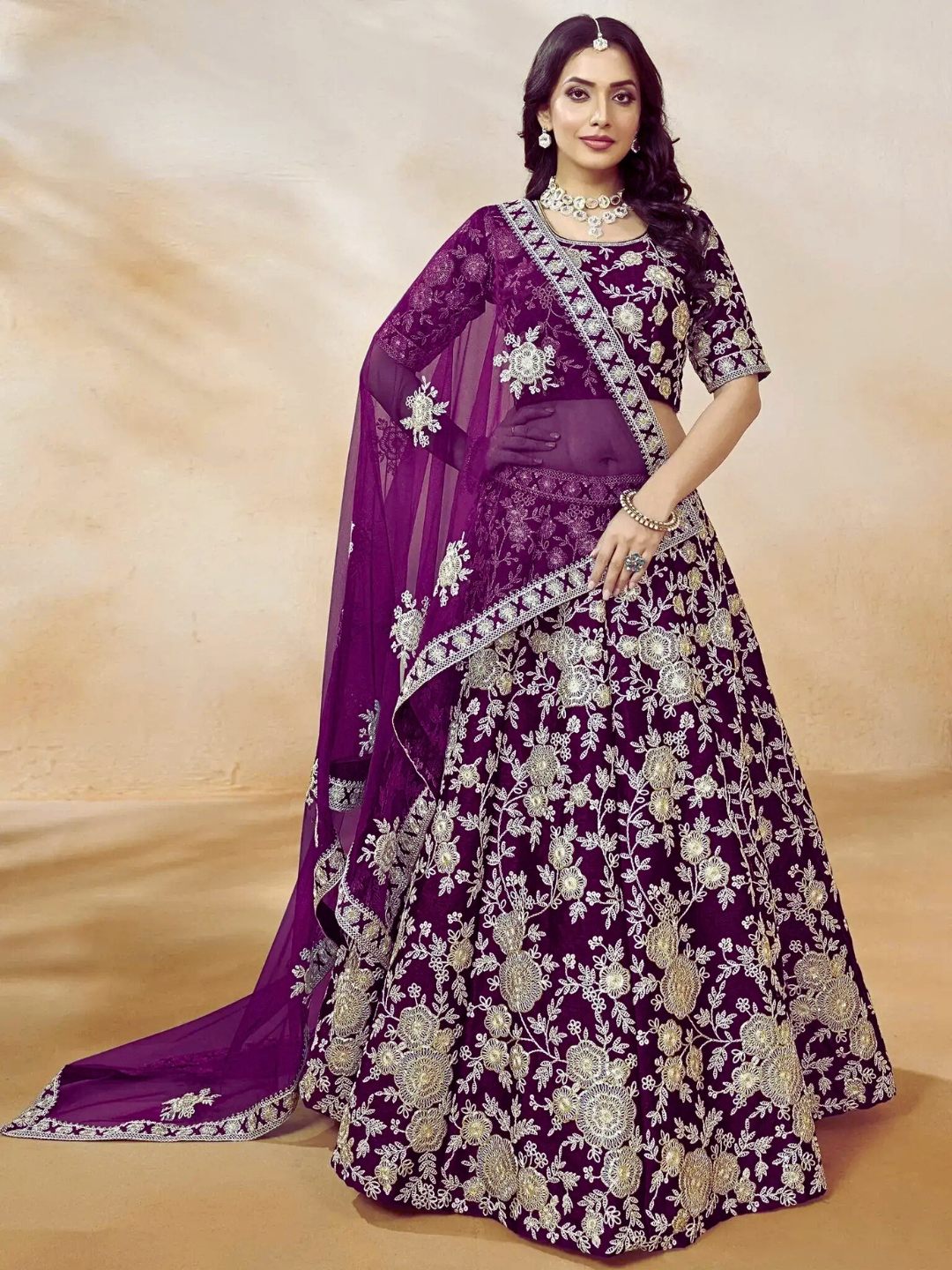 Purple Classic Indian Lehenga Choli – Perfect Attire for Weddings & Special Events