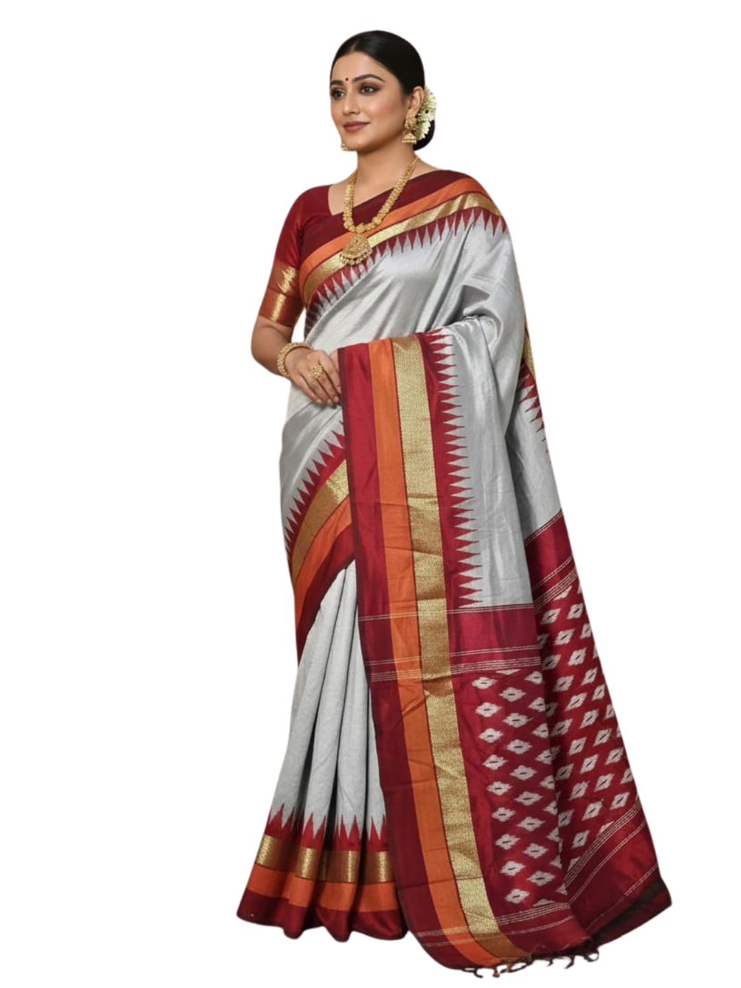 100% Pure Ikat Silk Saree | Traditional Handloom Saree for Weddings & Celebrations