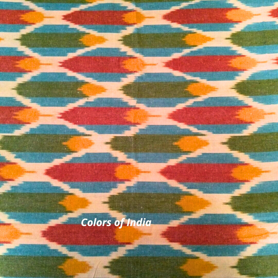 Pastel Ikat Cotton Bedspread Queen Size with Pillow Covers