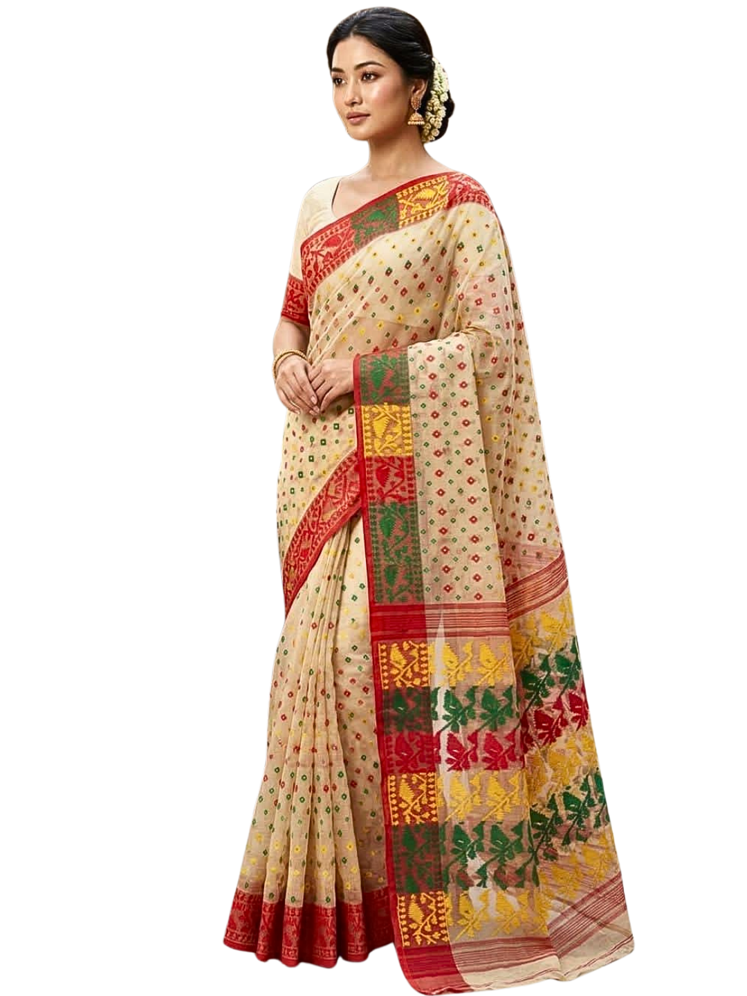 Authentic Jamdani Cotton Saree | Breathable Summer Saree