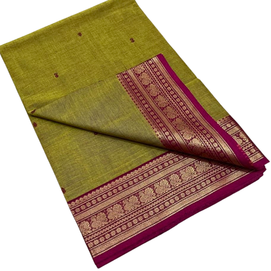 Traditional handwoven kanchi cotton saree