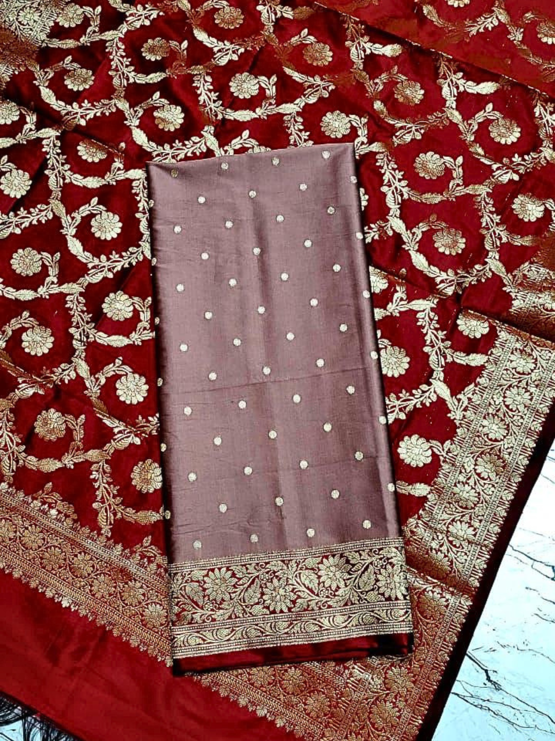 Women’s Banarasi Silk Ethnic Suit Set for Parties & Weddings