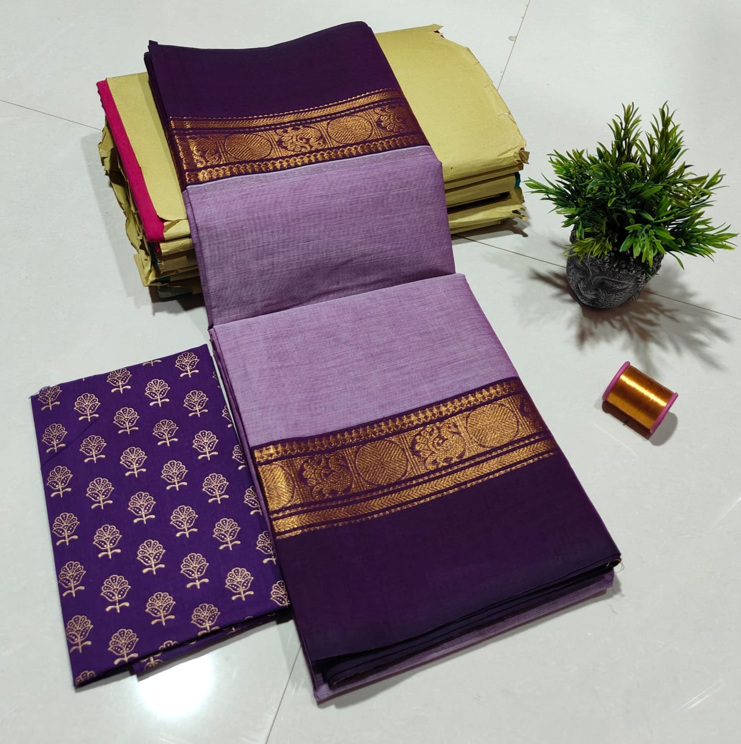 Handloom Kanchi Cotton Sarees for Women | Soft Summer Saree with Cotton Blouse
