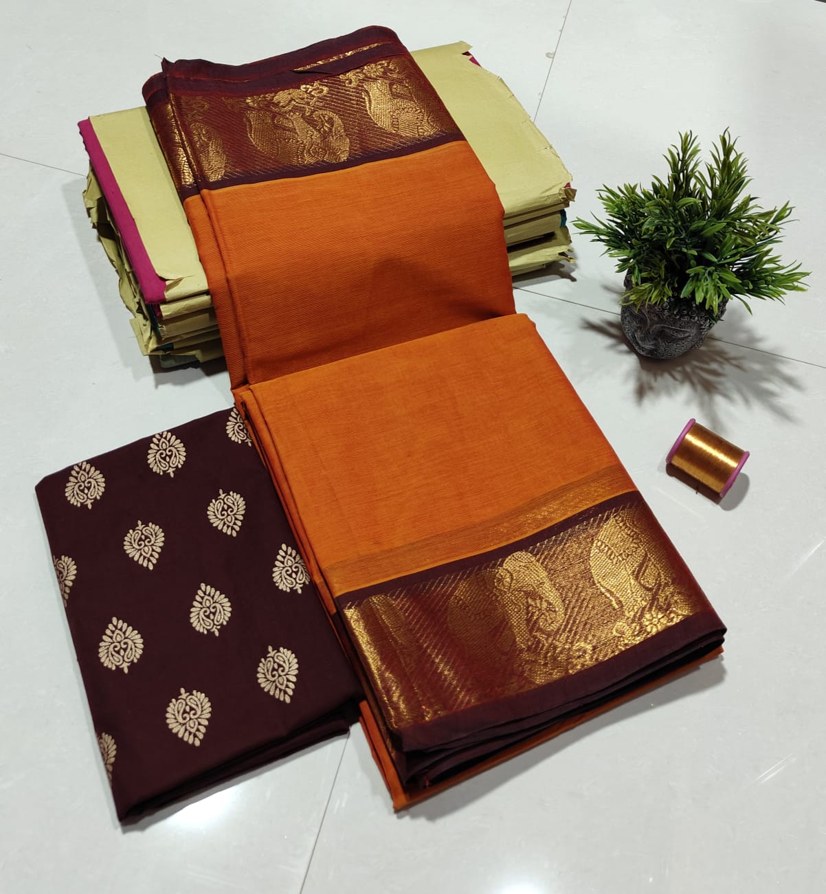Handloom Kanchi Cotton Sarees for Women | Soft Summer Saree with Cotton Blouse