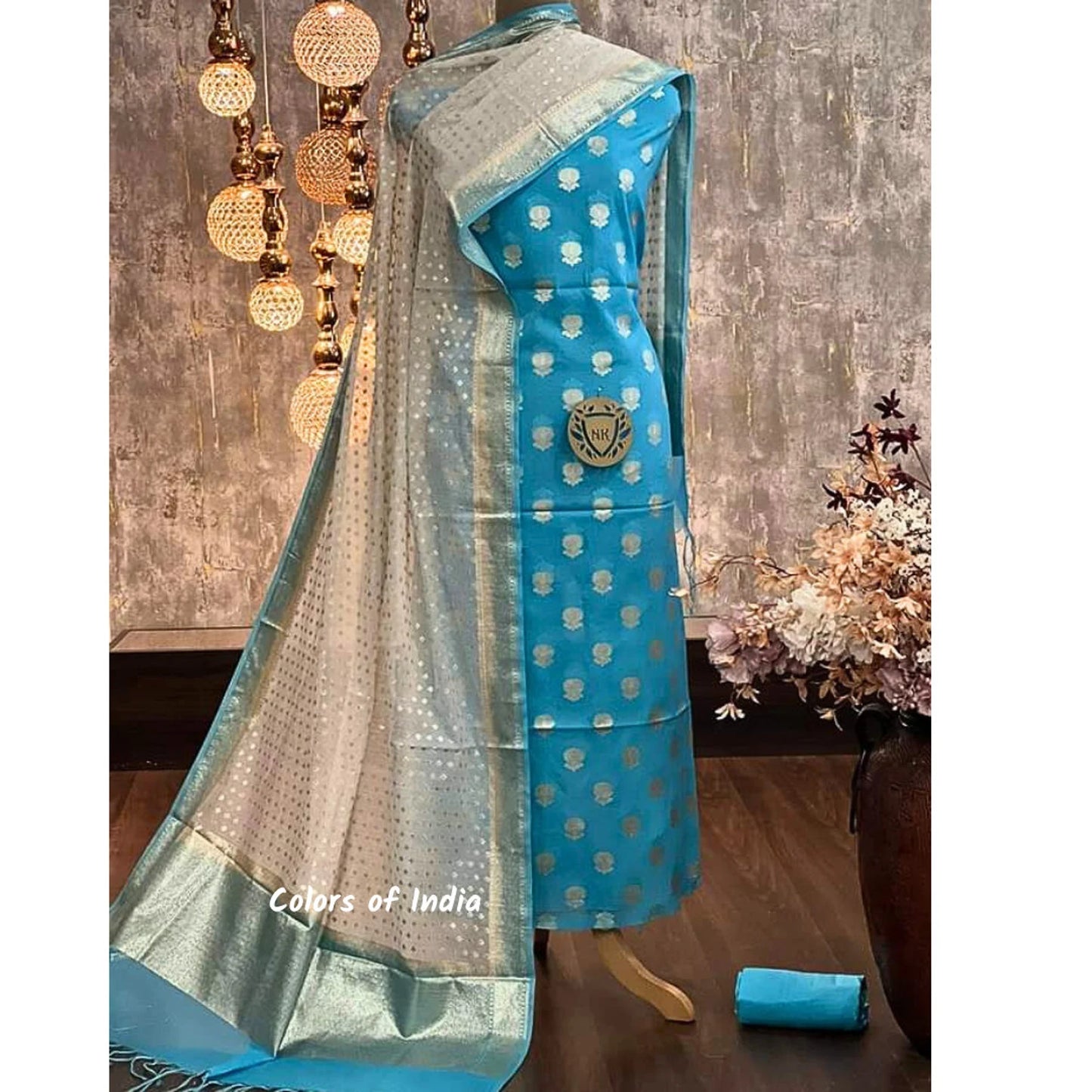 Banarasi Chanderi Cotton Unstitched Suits