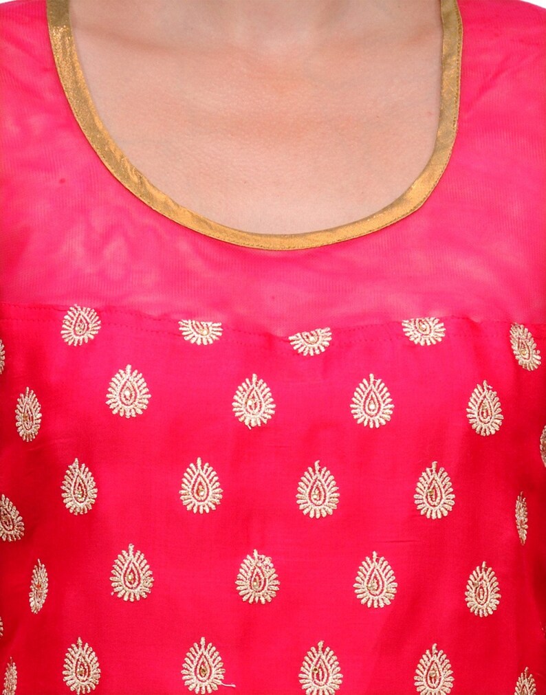 Red Silk Satin Kurta for Women | Indian Wedding & Festive Wear Long Kurti