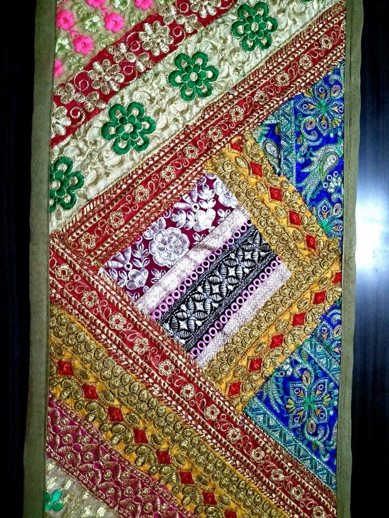 Beige Embroidered Table Runner – Elegant Diwali Dining Table Decor