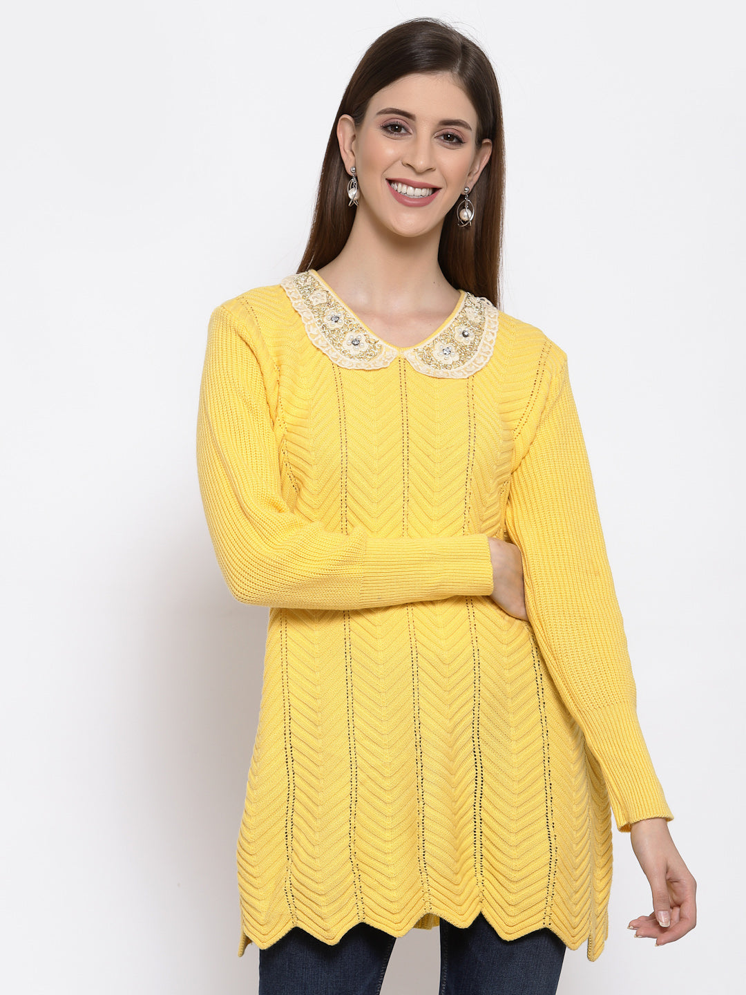 Yellow sweater for women