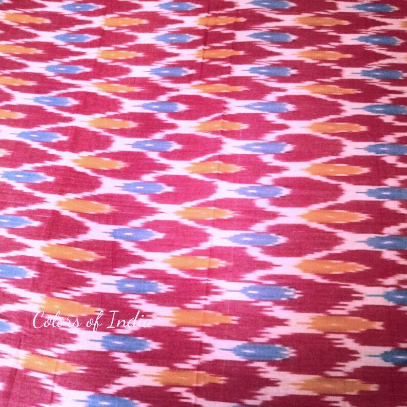 Red Cotton Queen Size Ikat Bedcover with Matching Pillow Covers