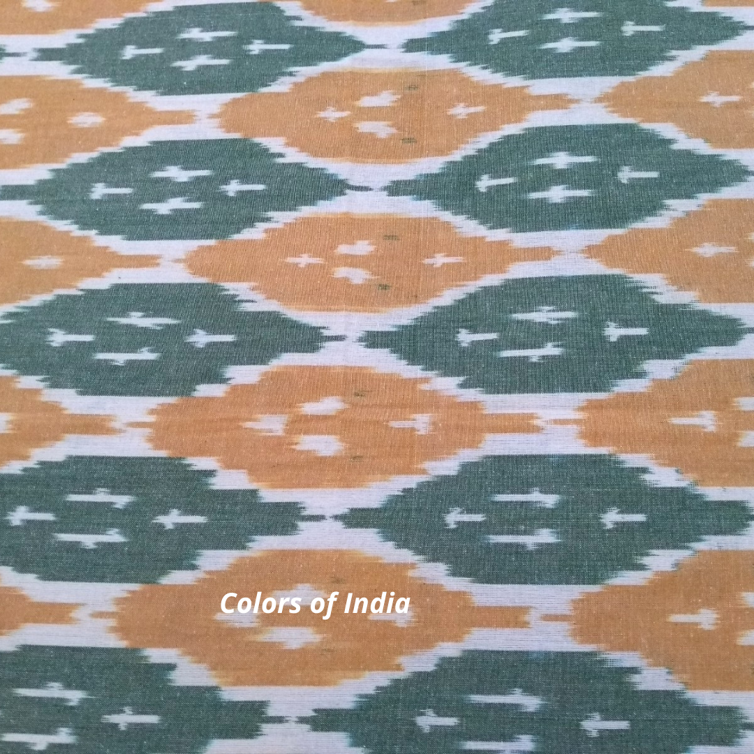 Queen Size Cotton Ikat Bedcover With Matching Pillow Covers