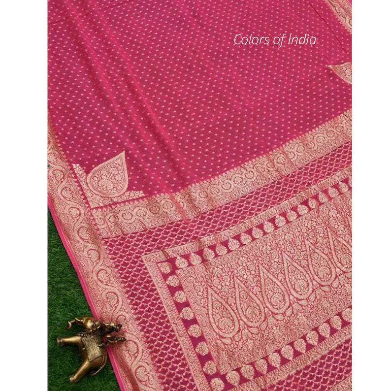 Banarasi Semi Georgette Saree with zari work , FREE DELIVERY