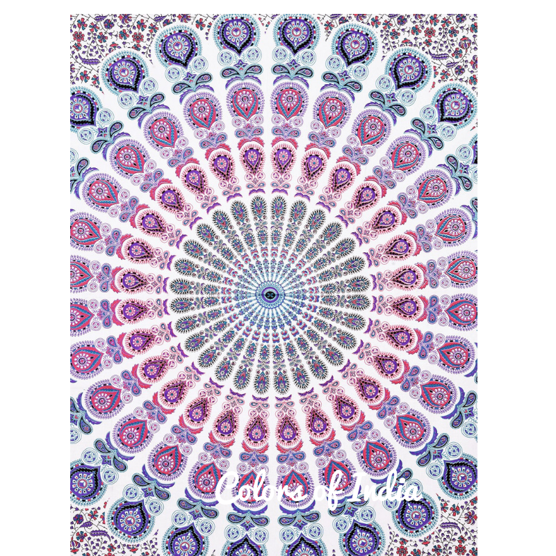 White / Pink Queen Size Cotton Bedsheet with 2 White Pillow Covers