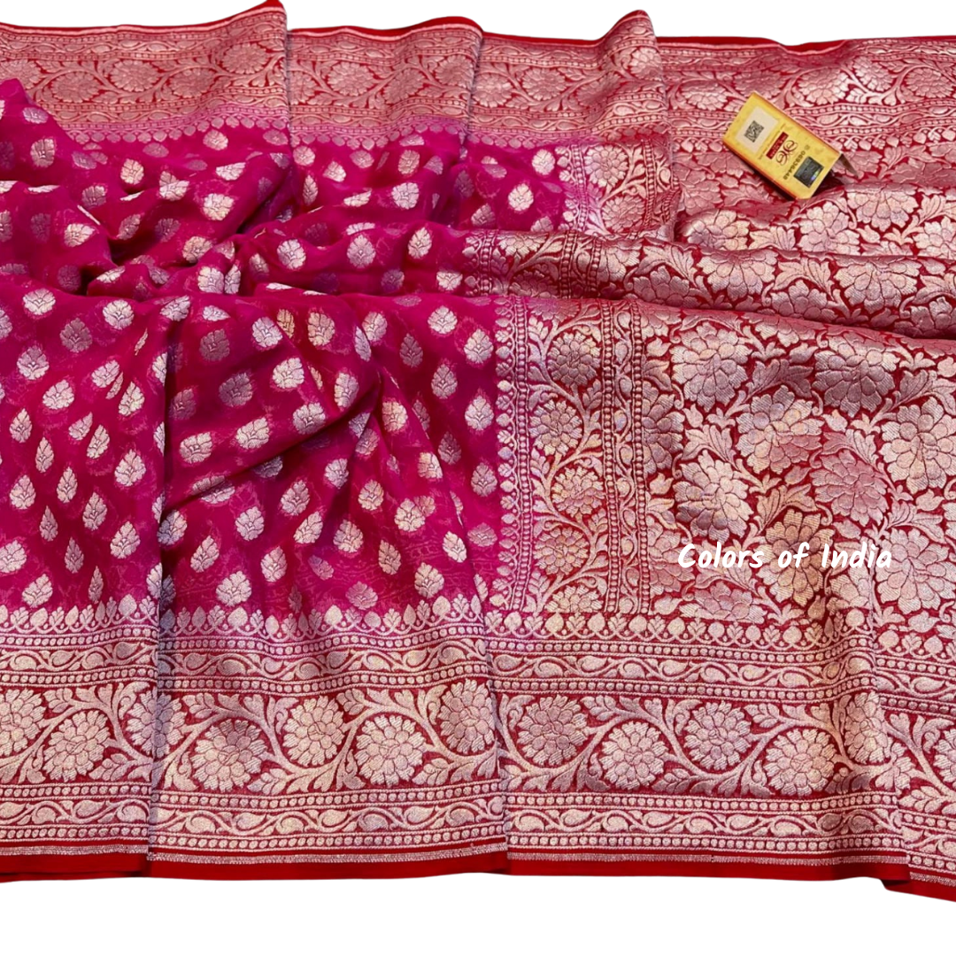 Black Semi Georgette Sarees with Blouse Piece