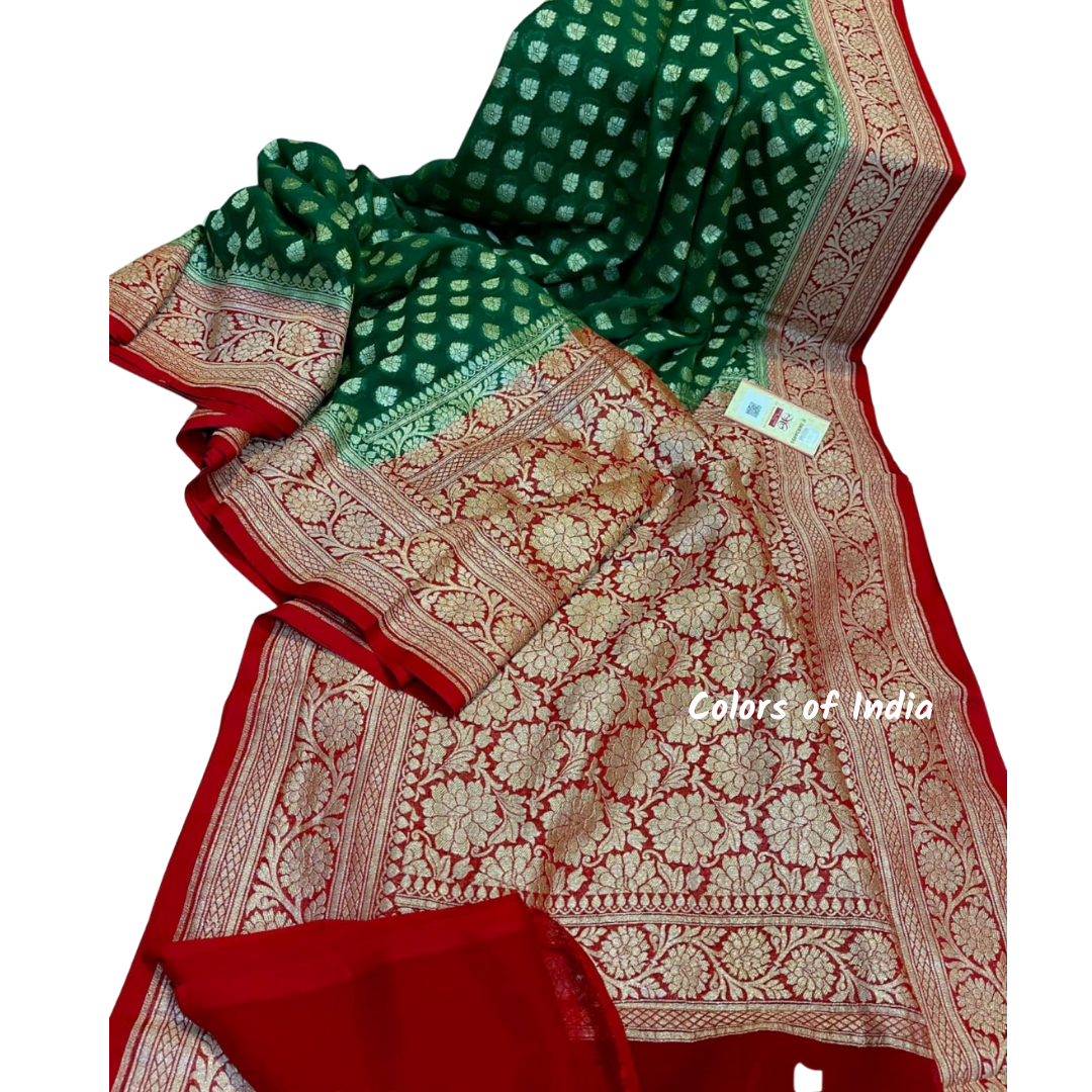 Black Semi Georgette Sarees with Blouse Piece