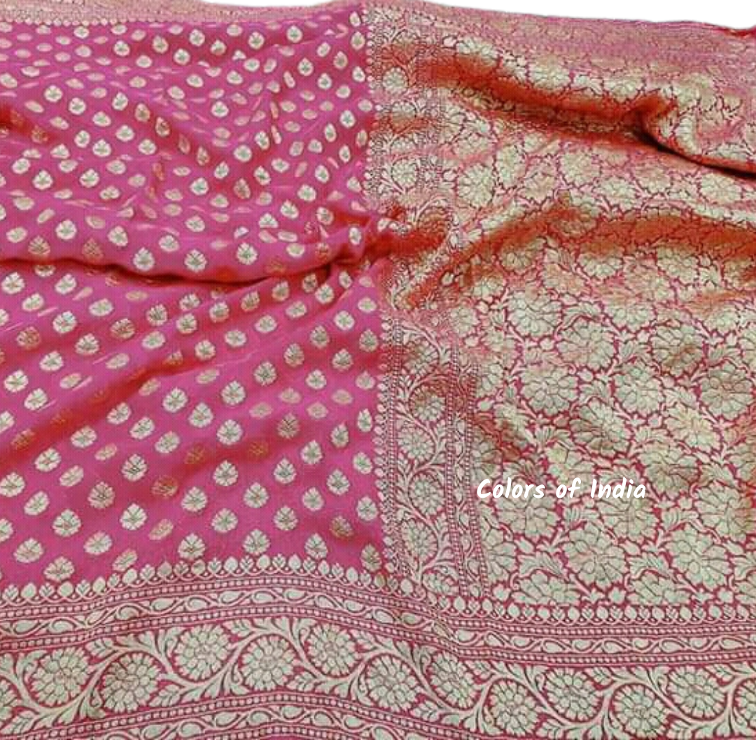 Black Semi Georgette Sarees with Blouse Piece