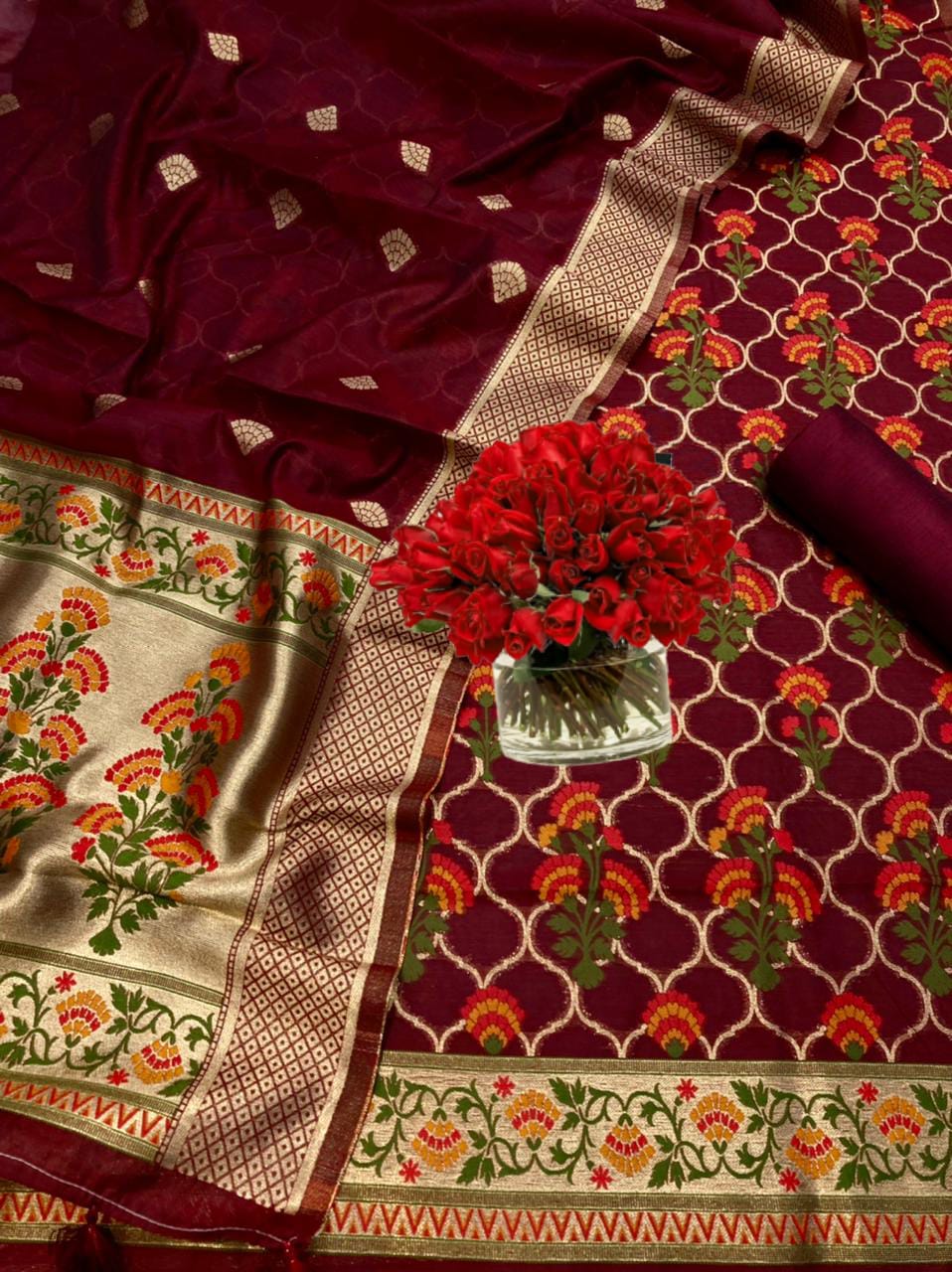 Party Wear Unstitched Salwar Suits / Dress Material
